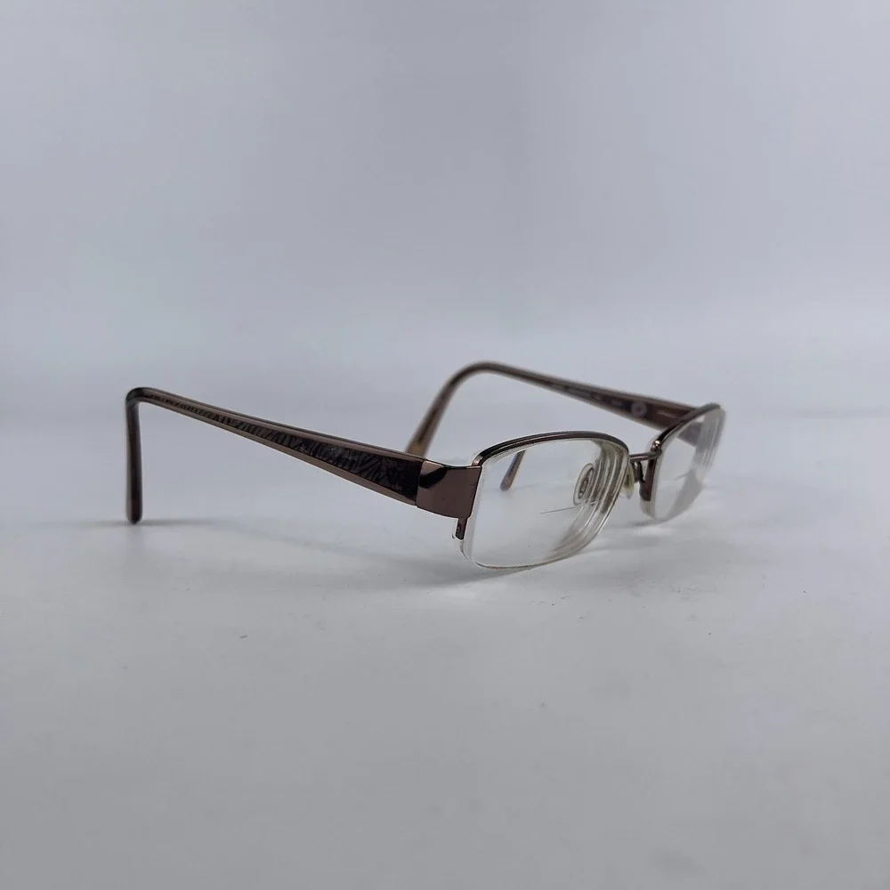 Anne Klein AK5003-208 Women Eyeglasses Frame Brown Plastic Half Rim 52-17-140 mm